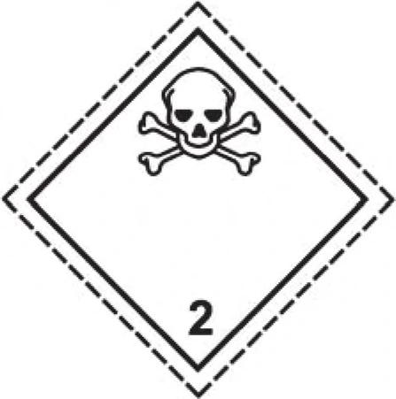 Rótulo de risco 2.3 — Gases tóxicos
