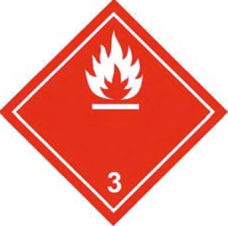 Rótulo de risco 3 — Líquidos inflamáveis