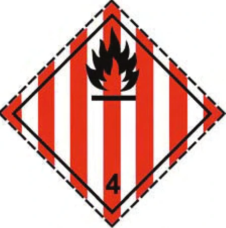 Rótulo de risco 4.1 — Sólidos inflamáveis
