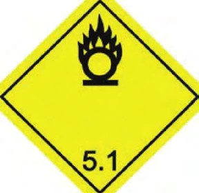 Rótulo de risco 5.1 — Substâncias oxidantes