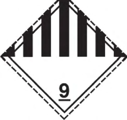 Rótulo de risco classe 9 – substância perigosa diversa Rótulo de risco 9 — Substâncias perigosas diversas